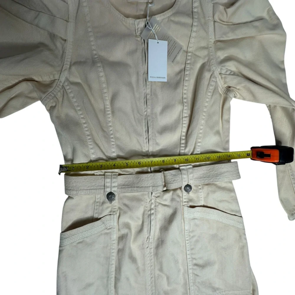 NWT Ulla Johnson Belted Cori Mini Denim Dress in Oat 4 - Picture 13 of 15